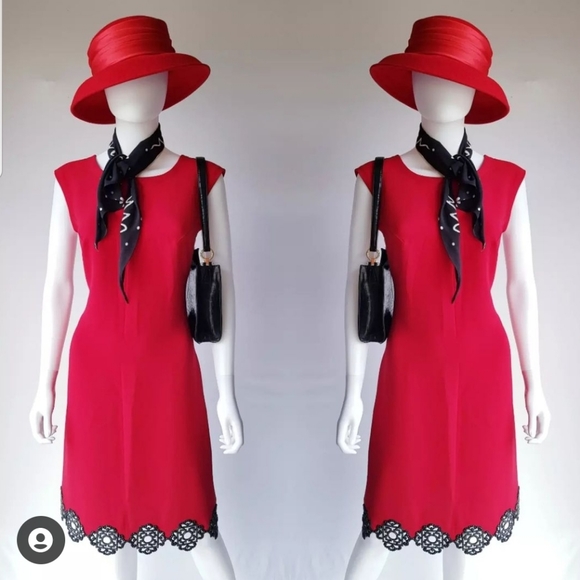 Fashion Designer Red Dress with Detail✨ - Picture 1 of 6